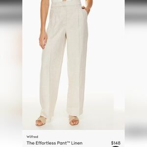 NWT Aritzia Wilfred Effortless Pant In Linen Size 2